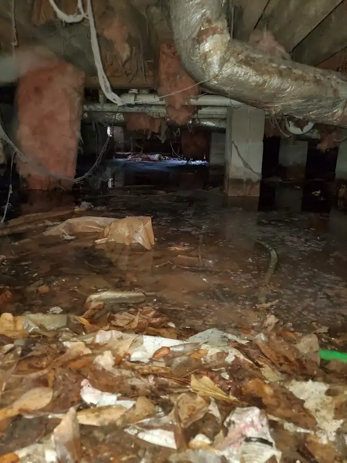 Crawl space flood assessment for Commercial Water Damage Restoration in Hoschton